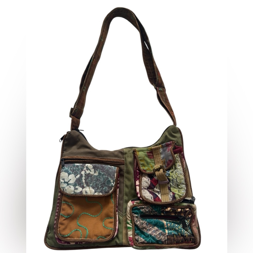 Blue Sky Multicolor Patchwork Multi Pocket Boho B… - image 9